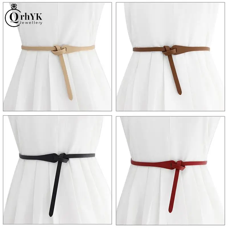 

1pc Fashion Lady Waistbands Knot Belts Women Leather Belts For Women Soft Knotted Belt Belt Long Dress Accessories