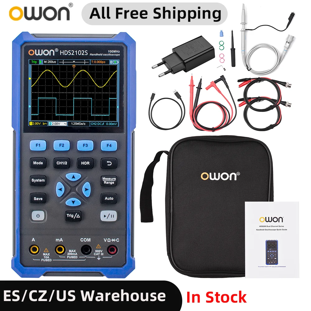OWON HDS2102S 3 in 1 Digital Oscilloscope Multimeter Waveform Generator