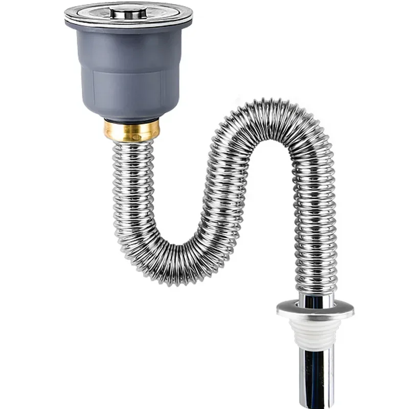 Sinks Filter Basket Drains Wash Basin Undermount Stainless Steel Drainpipe Stainless Steel Drainer for Kitchen Bathroom Fittings 2