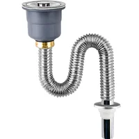 Sinks Filter Basket Drains Wash Basin Undermount Stainless Steel Drainpipe Stainless Steel Drainer for Kitchen Bathroom Fittings 2