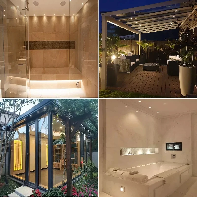 12V 1W Mini Led Spotlight Outdoor Waterproof Kitchen Cabinet Bath Sauna Lights Dimmable Recessed Spotlights Ceiling Lamp IP65 recessed ceiling spotlight ceiling lamps