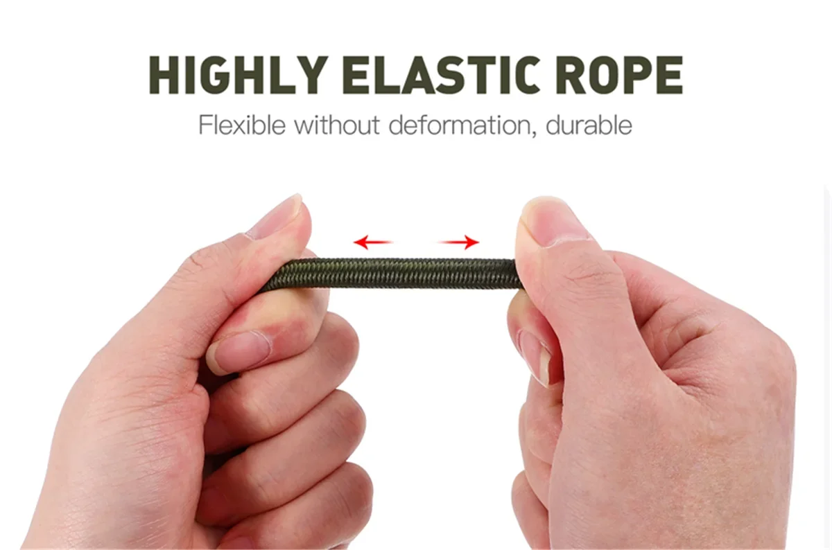 Description Picture 5 of itemHeavy Duty Bungee Cord Elastic Tie Strap String Carabiner Hooks Kayak Cycling Luggage Packing Ropes Camping Accessories