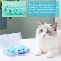 Cat Anti-Scratch Shoes 4Pcs Adjustable Cat Claw Covers Nail Gloves For Bathing Shaving Treatment Grooming Cat Accessories 2