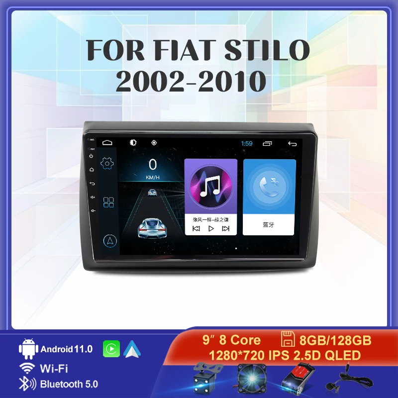

Android 11.0 Car Radio MP5 Gps Navigation Player For Fiat Stilo 2002-2010 Multimedia Stereo WiFi Video 2din 2 DIN CarPlay Auto 8