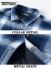 TACVASEN Winter Plaid Cotton Jackets Mens Long Sleeve Quilted Lined Flannel Shirt Jacket Multi-Pockets Outwear Hiking Coats Tops 3