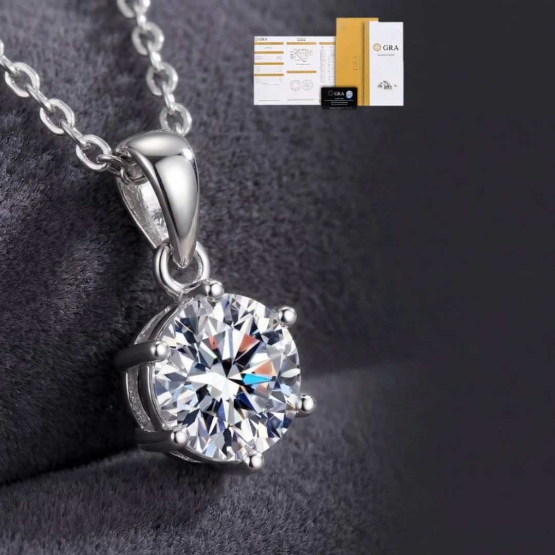 1-3ct D VVS1 Moissanite 목걸이 펜던트 여성을위한 럭셔리 절묘한 웨딩 쥬얼리 액세서리 선물