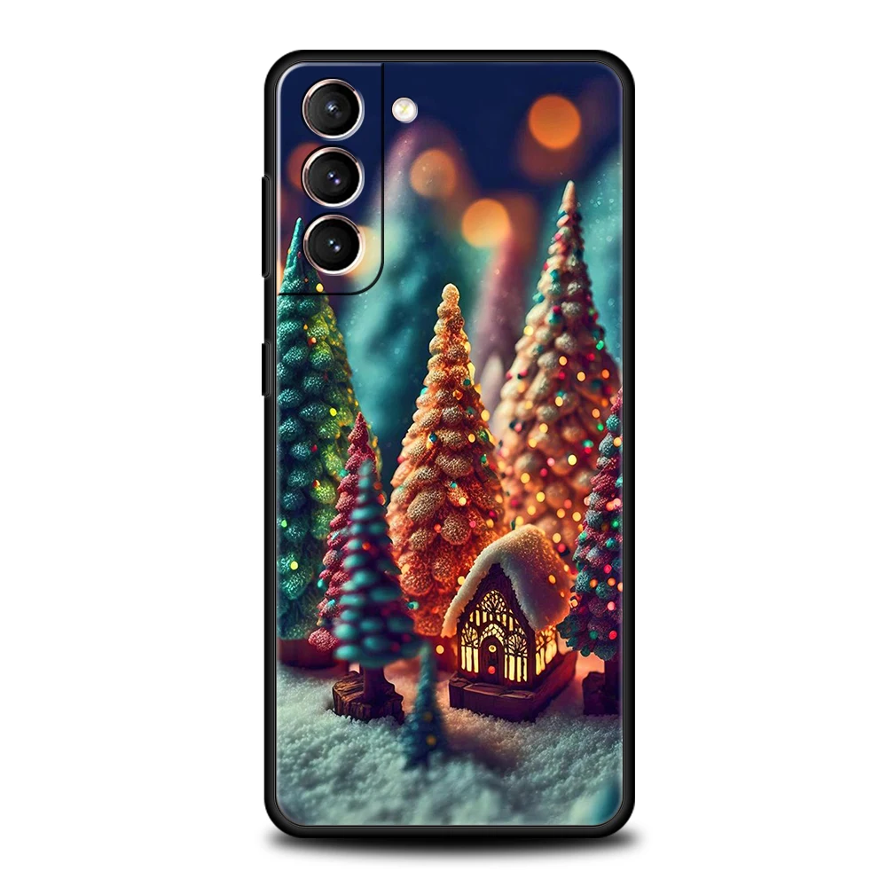 Festive Snow Merry Christmas Silicone Phone Cover Bag
