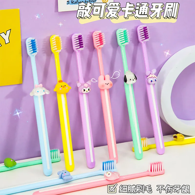 

Kawaii Sanrio Hello Kitty Soft Toothbrush Anime Cute Cartoon Household Fine Bristled Toothbrush Cleaning Protect Teeth Girl Toy