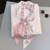 Vintage Horse Print Long Hair Band Ribbon For Women Silk Hair Accessories 2021 Trend Girl Bow Scarf Headband Hair Tie 3