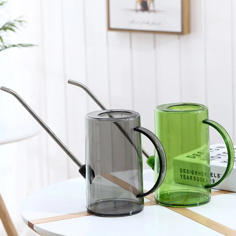 Plastic Watering Can Detachable Long Spout Clear Measuring Scale Indoor and Outdoor Plant Flower