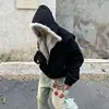 American Retro Woolen Collar Hooded Cotton Jacket Winter Thick Plush Top Men Street Hip-Hop Gothic Harajuku Oversize Jacket Coat 6