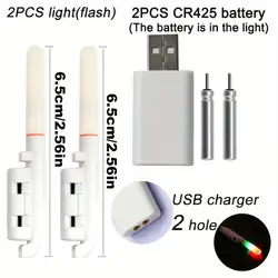 Illuminated Fishing Rod Float Stick with Rechargeable LED Light & Waterproof Night Use (2xFlash Set)
