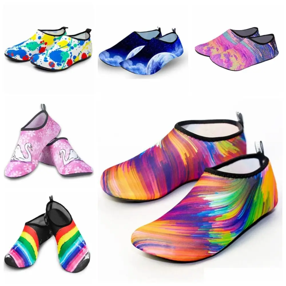 1 Pair of 26cm Aqua Shoes Fitness Barefoot XXL Beach Socks Shoes Rainbow Color Sizes 42-43 Diving Shoes Water Sport vdohni barefoot on the rainbow 15