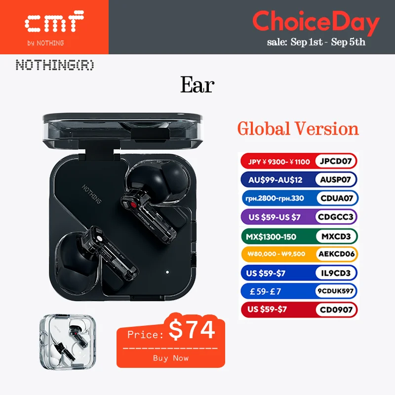 グローバルバージョン Nothing Ear 2024 イヤホン 45dB ANC