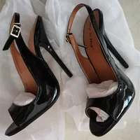 Sandales pour femmes 2025 chaussures d'été talons hauts Hey Si Mey tendances noir rouge dame pompes fête Slingback chaussure de danse femme grande taille 4