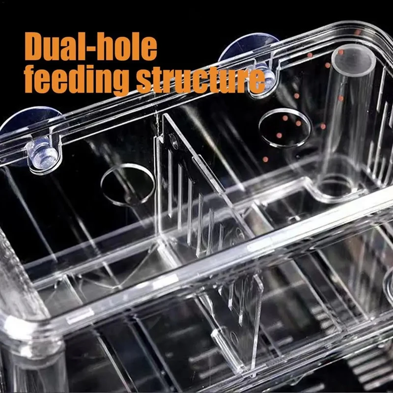 L99A-Fish Breeding Box Double-Layer Acrylic Breeding Tank Isolation Box Transparent Detachable Hatching For Guppy Shrimp