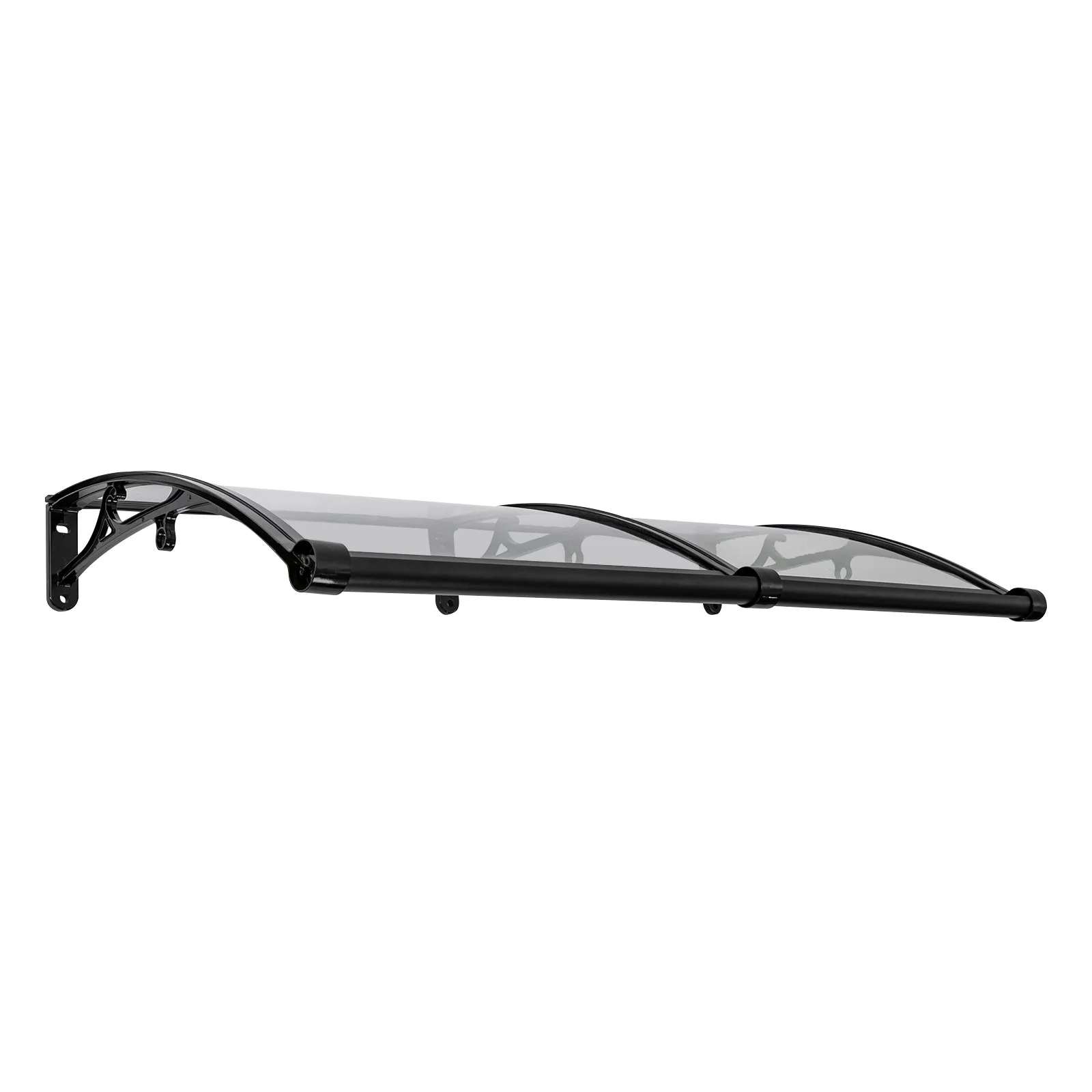 Bogenförmiger Regenschutz-Überdachung Transparent & Schwarz Aluminiumlegierung Markise 440 lbs Tragfähigkeit Wetterfest UV-/Hagel-/Schneeschutz – Detail 9