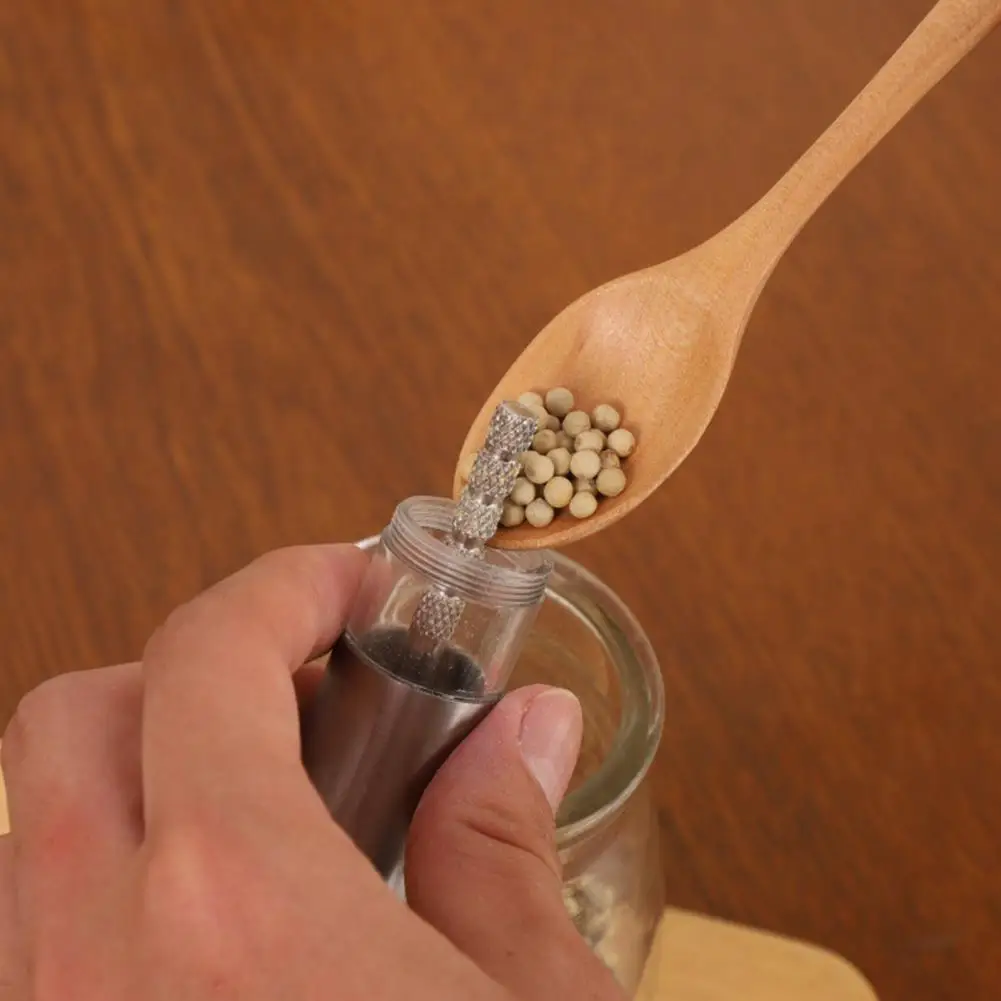 Stainless Steel Salt And Pepper Grinder Refillable Thumb Grinder with One-Touch Pump Button for Black Pepper Sea Salt Spice