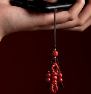 

Cinnabar Vajra mobile phone chain pendant rope men and women personality creative antique pendant pendant