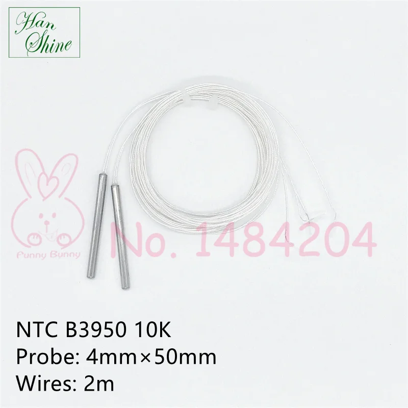 NTC B3950 10K Thermistor Temperature Sensor 10K&Omega; Probe Diameter 3mm 4mm Length 20mm 50mm 80mm 2 Wires Max. 150 &shy;&deg;C temperature sensor