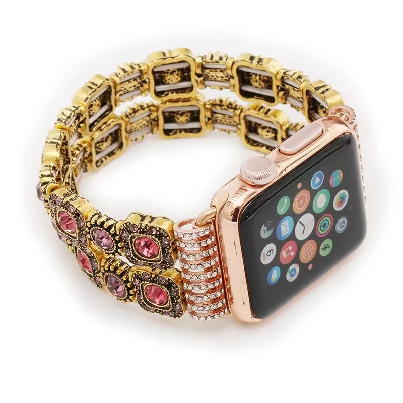 Metal diamond strap For Apple Watch Ultra 8 7 49mm 45mm 41mm 6 5 4 SE 44mm 40mm Ladies Exquisite Wristband For iwatch3 42mm 38mm