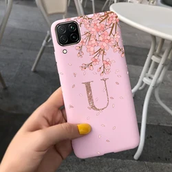 Luxury Couple Letters Phone Case - Elegant Soft Bumper Cover for Huawei Nova 7i (Pink U)