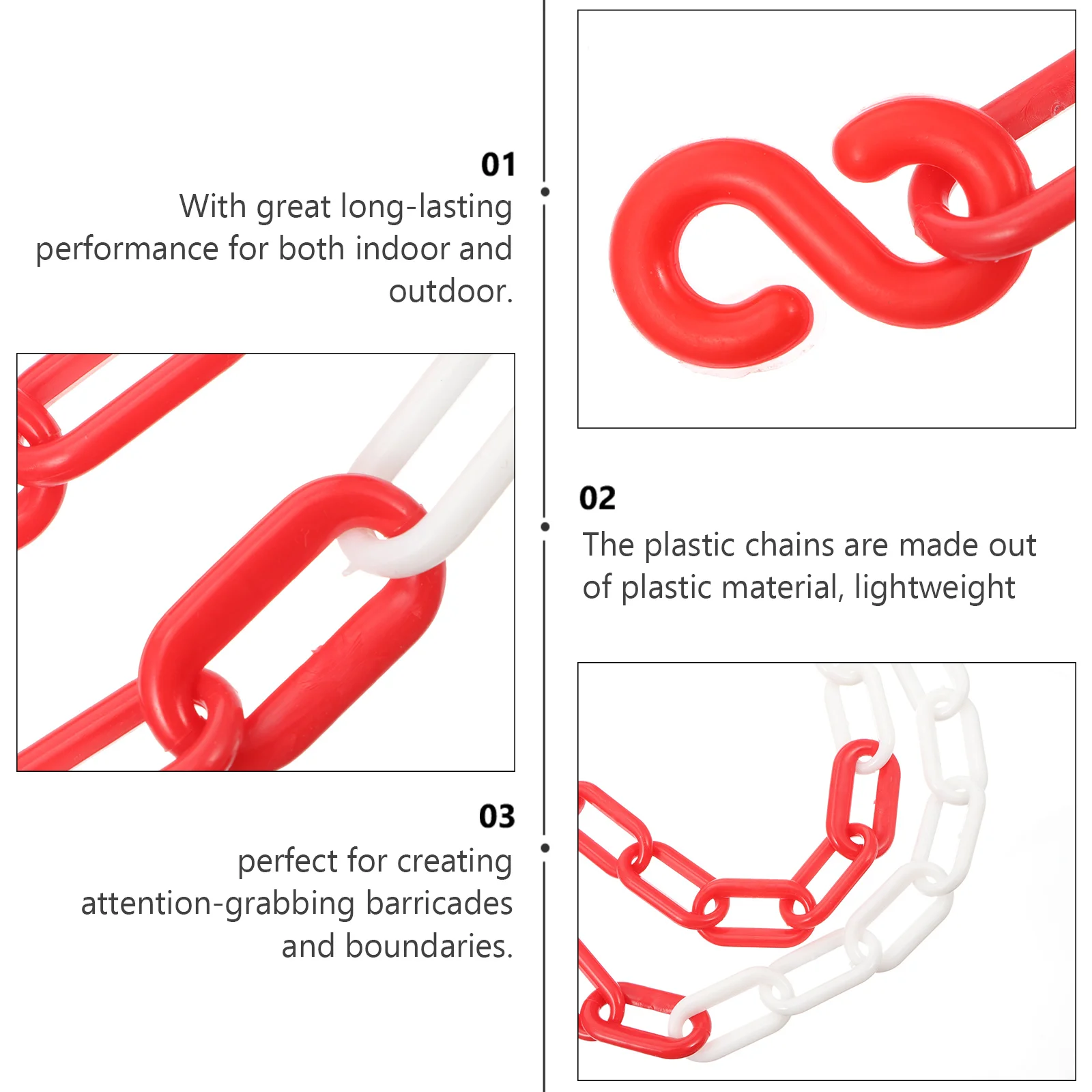 5 M Plastic Chain Links Crowd Control Safety Wedding Decorations for Ceremony Caution Security Pp plastic chain barrier