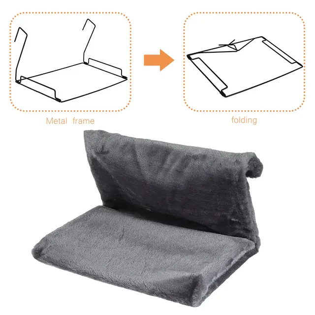 2PCS/1PCS Pet Cat Animal Hammock Luxury Radiator Bed Hanging Winter Warm Fleece Basket Hammocks Metal Iron Frame Sleeping Bed 3