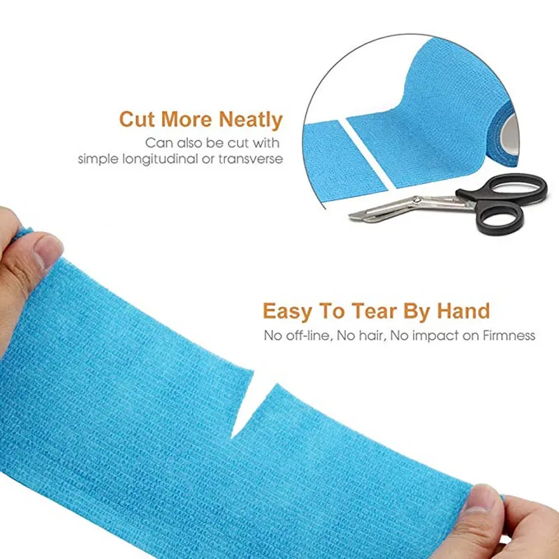 1 Rolls First Aid Self Adherent Cohesive Bandages Sports Tape for Wrist Ankle Sprains & Swelling Width 2.5-15cm Rainbow Colors