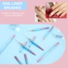 6Pcs Transparent French Stripe Liner Kolinsky Brush 3D Tips Manicure Ultra-thin Line Drawing Pen Brushes Painting Nail Art Tools 2