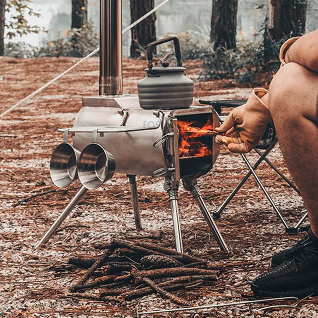 Rozsdamentes Acél Chimeneák Téli Szabadidős Kültéri Udvar Sátor Kályhák Teraszkert Fűtőberendezés Égő Kályha Hordozható - Image 3