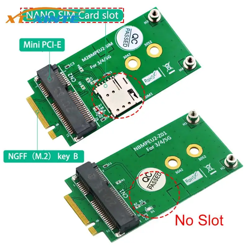 for NGFF M.2 B Key Interface to Mini PCI-E PCIe Wireless Adapter Card  for 5G 4G 3G LTE GSM Modem Module Nano SIM Slot Optional