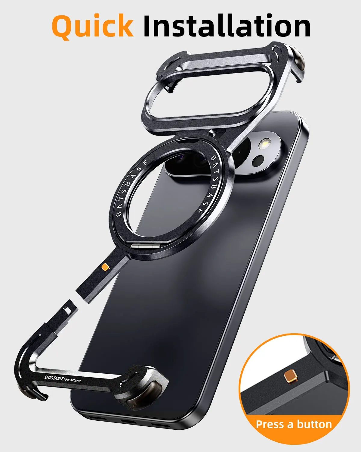 Eary Z Metal Magnetic Case for Google Pixel 10 Pro XL Magsafe 360°Rotation Ring Stand Frameless Shockproof Protector Phone Cover