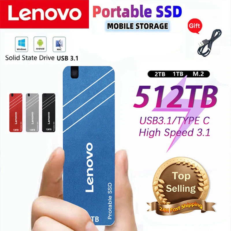 Оригинальный Портативный SSD 1 Тб внешний жесткий диск USB 3,1/Type-C твердотельный жесткий диск высокоскоростное устройство хранения для ноутбуков