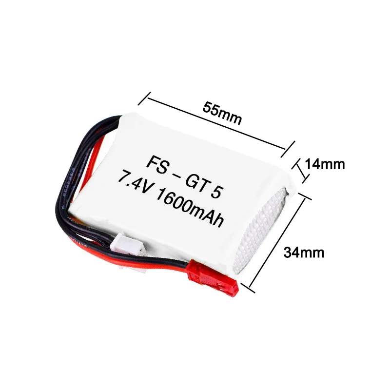 7.4V 1600mAh Lipo Battery For Flysky FS-GT5 Transmitter RC Models Parts Toys Accessories For MC6C MCE7 7.4v Battery With JST lipo battery
