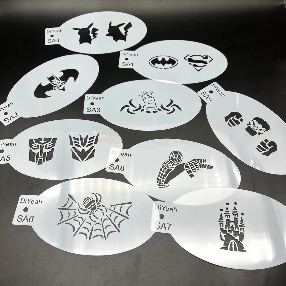 Body Paint Stencils Cartoon face painting template,henna tattoo stencils