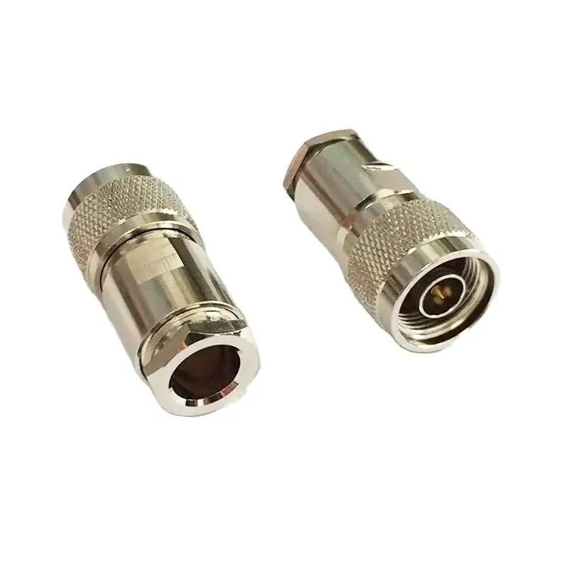 Description Picture 2 of item1pc N Type Clamp Male Plug RF Coaxial Connector For LMR195 RG58 Cable Straight Nickel 50Ohm Wholesale Fast Shipping