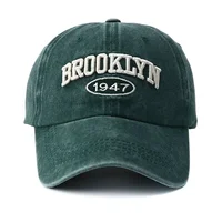 2024 High Quality Brooklyn Embroidery Snapback Hat for Men Vintage Black Green Washed Baseball Caps for Women Gorras Hombre 1