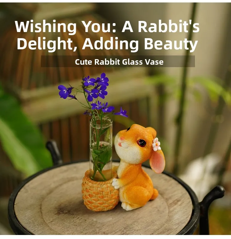 Creative F Book Reading Glass Vase Simulation Dry Flower Holder Cute Living Room Table Test Tube Flower Pot Decoration