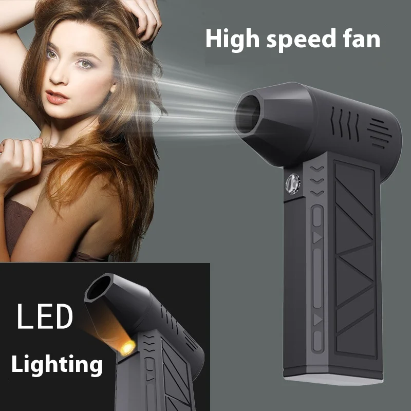 Violent Turbofan Mini Camping Outdoor Handheld Fan130000 High Speed Brushless High Speed Blower Dust Blower