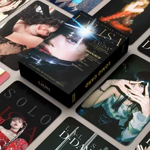 

54pcs/set KPOP Lisa Thailand Comeback Album Solo Classic Trend LOMO Blackcards Smallcard Postcard New Korea Group Thank You Card