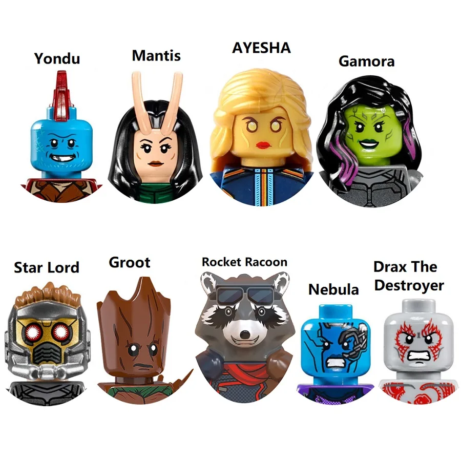 Guardiani Della Galassia Rocket Racoon Star Lord Mantis Drax The Destroyer Yondu Nebula Gamora Block Mini Action Figure Toy