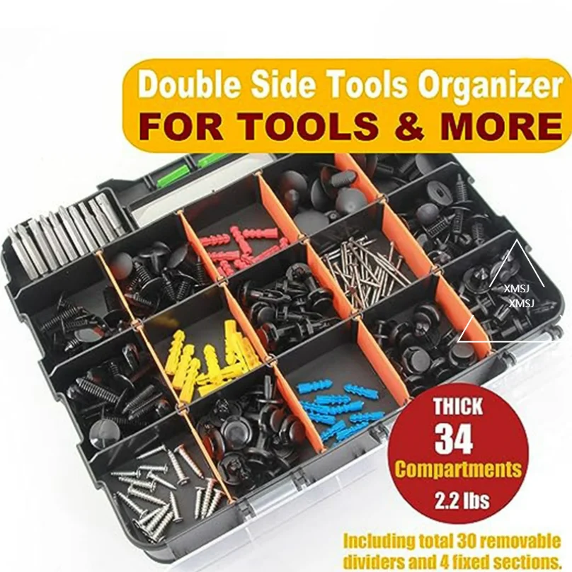 Organiseur 34 compartiments double face pour vis boulons clous