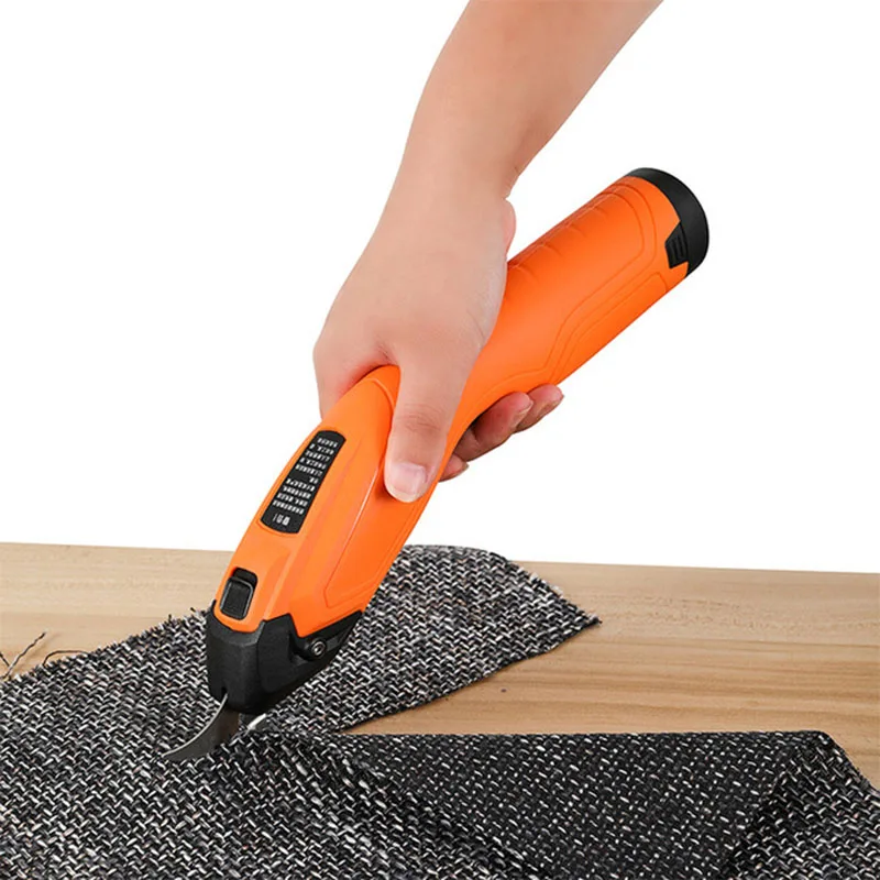 

4V Cordless Electric Fabric Scissors Leather Cloth Sewing Cutting Scissor Tool USB Rechargeable Crystal Cardboard Cutter Machine