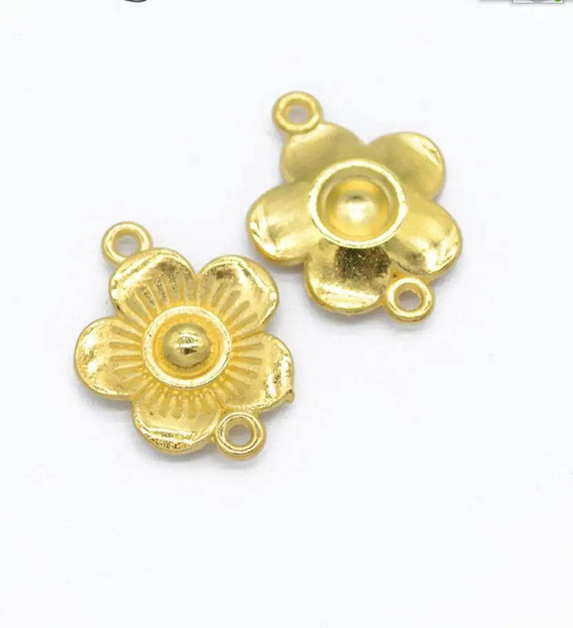70pcs 22*17mm Antique Silver Color Flower Connector Charms For Jewelry Making DIY Jewelry Findings F0908