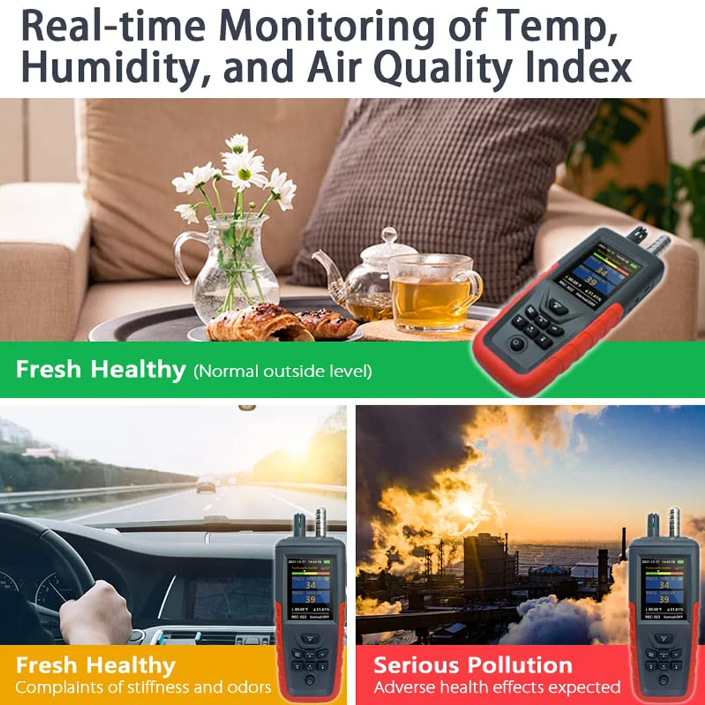 Air Dust Particle 3/6 Channel Counter Sensor Monitor PM2.5/10 Temperature Humidity Meter Air quality dust concentration Detector