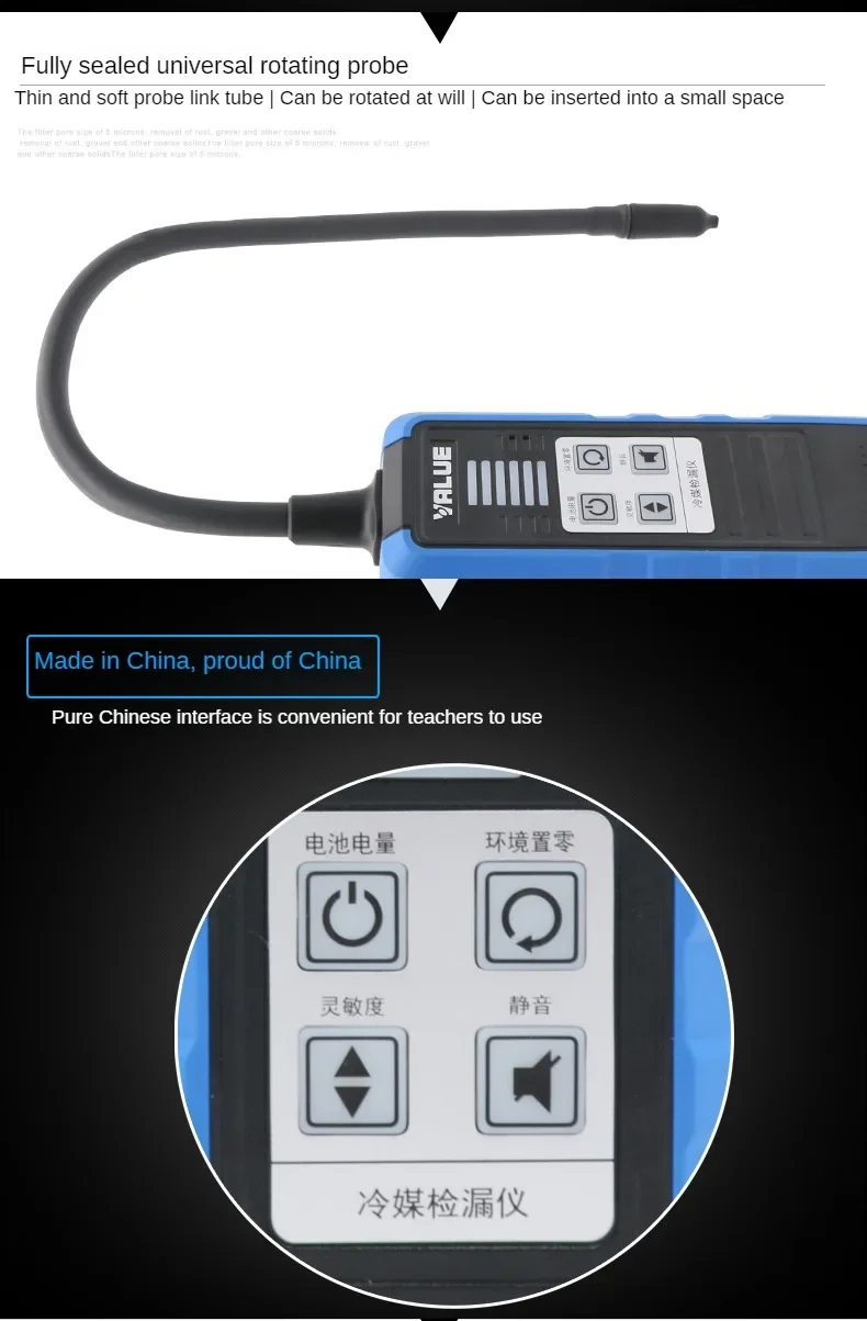 Fly-by leak detector VML-1 refrigerant R22/410a/R32 Snow automobile air conditio
