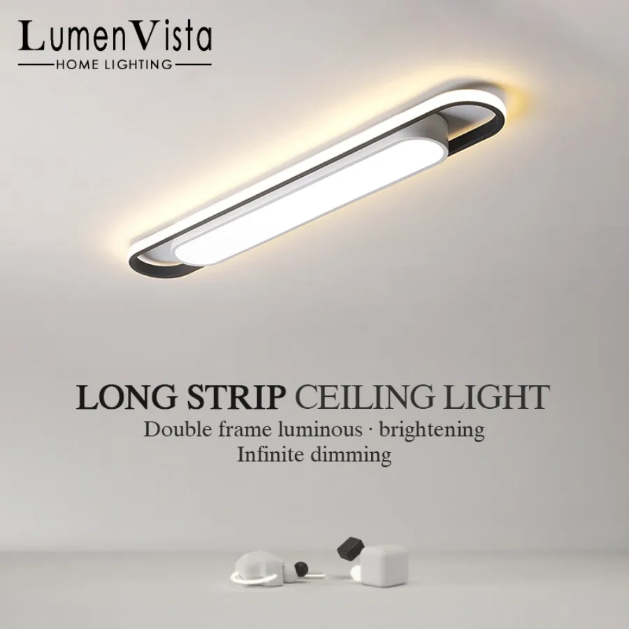 Modern LED Ceiling Light Rectangular Minimalist Creative Indoor Lighting Fixtures Living Room Corridor Study Room Home Lighting