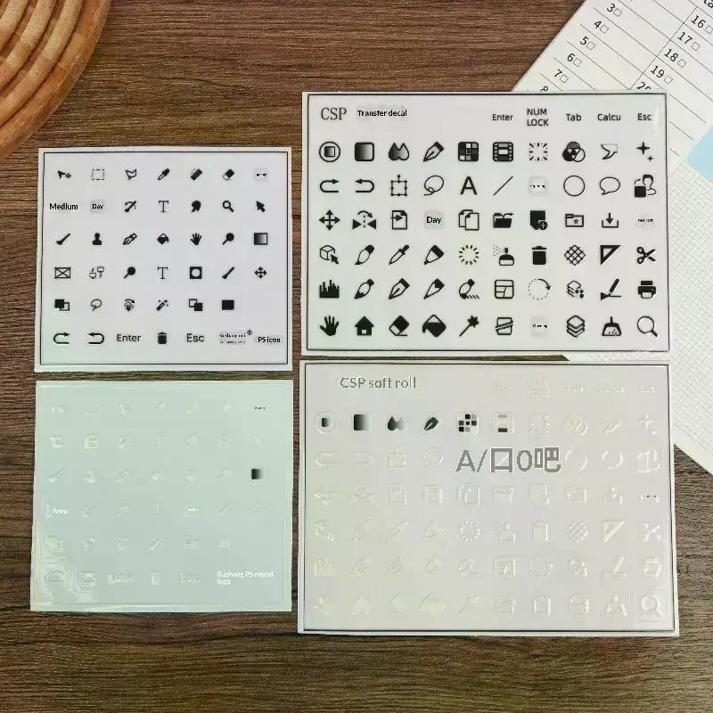 CSP/PS 필름 키보드 스티커에 적합한 필름형 스티커, 전사 스티커, 범용 투명 측면 각인 스티커