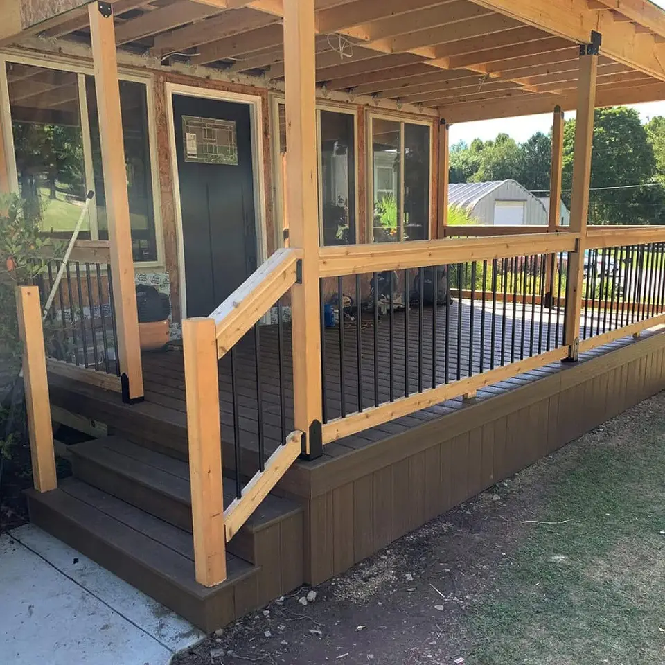 Ringhiera Per Scale Interne Esterni 85 Cm Mandrini In Alluminio Per Ringhiera Esterna, Balaustre In Metallo Piatto Con Decorazione In Ottone Per Interni Di Scale E Gradini In Legno ( Color - Foto 12